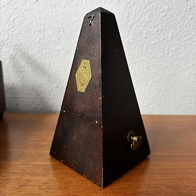 Hollande Angleterre Improved Maelzel Metronome Windup Wood Vtg Antique Paris • $98.40