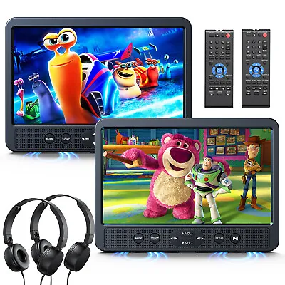 Portable 10.5  Dual Car Headrest DVD Player Digital Monitor Game HDMI USB AV IN • $147.86