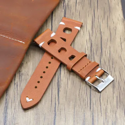 Mens Watch Strap Handmade Genuine Leather Vintage Wrist Band 18MM 20MM 22MM 24MM • £9.95