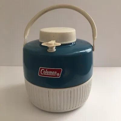 $15.52 • Buy Vintage 1975 Coleman Blue & White 1 Gallon Water Cooler Jug With Spout & Cup
