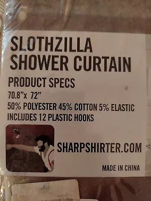 Slothzilla Shower Curtain Vintage Made In China.   72 X 70.8  12 Hooks Included. • $24.99