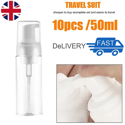 £10.29 • Buy 10X 50ml Beauty Travel Shampoo Lotion Foam Plastic Pressed Pump Spray Bottle
