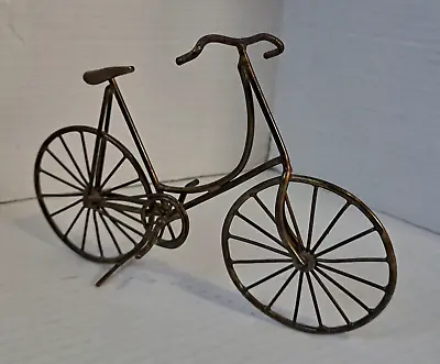 Vintage Brass Bicycle Figurine Contour Line Bike Themed Metal Home Décor • $18.99