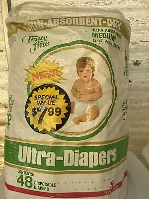 Vintage Ultra Dry Safeway Plastic Diapers 20-22 Lbs Qty 48 • $58.01