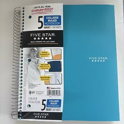 Five Star Spiral Notebook 5 Subject College Ruled Paper • $8