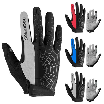 ROCKBROS Full Finger Gloves Touch Screen MTB Motorcycle Bicycle Cycling Gloves • $15.99