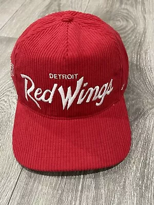 Detroit Red Wings ‘47 Hitch SnapBack Adjustable Hat Red Color Corduroy Style • $27.99