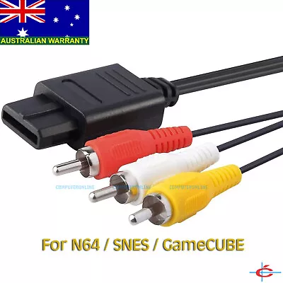 S-Video AV Composite Cables Cord Connection For Nintendo N64 SNES RCA 1.8m • $39.99