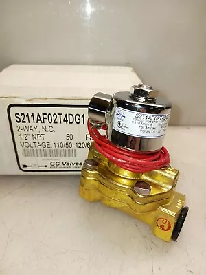 New Gc S211af02t4dg1 Solenoid Valve 1/2  Npt 2-way 120 Vac 50 Psi Steam • $134.99