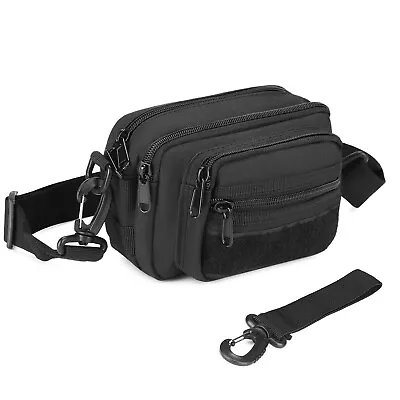 2 In 1 Men Tactical Waist Shoulder Bag Crossbody Outdoor Travel Hip Belt Pack • £10.99