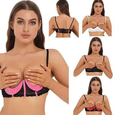 Womens Bra 1/4 Cup Underwear Exposed Breast Lingerie Girlfriend Brassiere Adult • $9.20