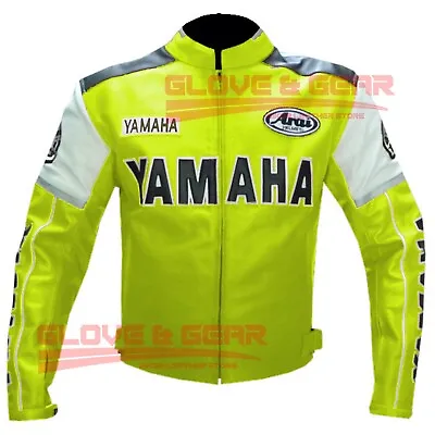 Yamaha 0820 Trackdays Motorbike Cowhide Leather Bikers Armoured Jacket • £144.99