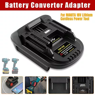 USB Battery Adapter For Milwaukee 18V Dewalt 20V Convert To Makita 18V DM18M • $11.45