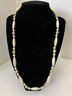 Vintage Napier Gold Tone Faux Pearl Necklace Fashion Jewelry  24  • $16.97