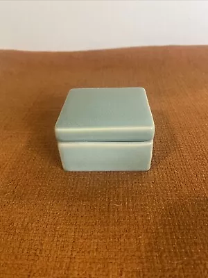 Vintage Trinket Box Chinese Pill Box Celadon Green Glaze Ming Dynasty Pottery • $49