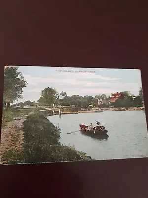 Old Postcard The Thames Sunbury Lock (Charles Martin) • £4.50