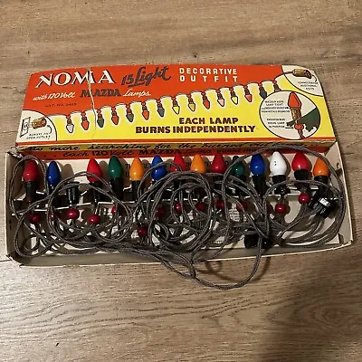 RARE Vtg NOMA Christmas 15 Lights Mazda Bulbs Lamp W Box Multicolor Tested READ • $49.99