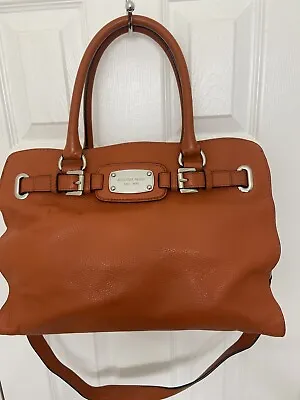 🌞michael Kors Hamilton Large Ostrich Leather Tangerine Orange Ns Tote Bag • $150