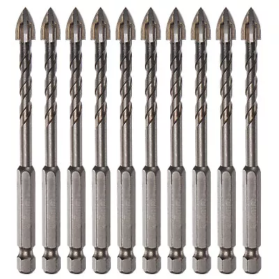 10pcs Titanium Masonry Drill Bit 7mm Concrete Drill Bit With Hex Shank • $20.16