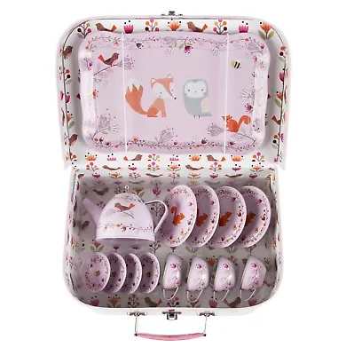£18.99 • Buy Sass & Belle Woodland Friends Children’s Tea Set Picnic Box Tea Pink Kids Toy
