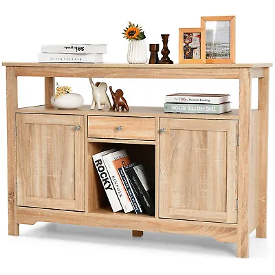 $159 • Buy Buffet Server Sideboard Wine Cabinet Console Table Dining Room W/Storage Natural