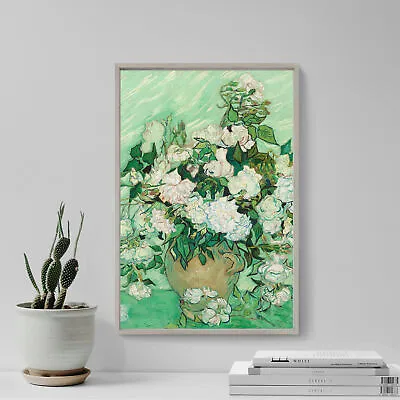 Vincent Van Gogh - Roses (1890) - Art Print Painting Poster • $81.50