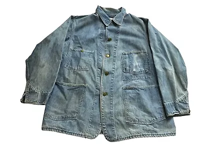 Vtg OshKosh Blanket Lined Denim Chore Work Jacket Barn Coat SZ 42 Made In USA • $79.99