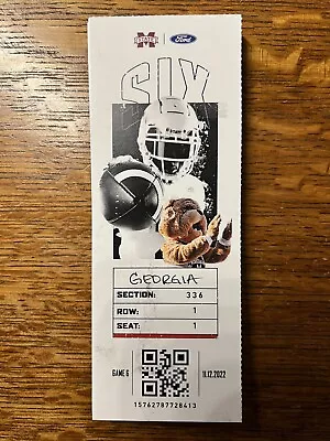 2022 Georgia Vs. Mississippi State Bulldogs Collectible Ticket Stub • $5.99