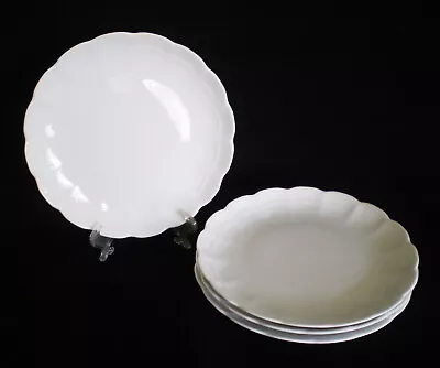 Set Of 4 KAISER West Germany ROMANTICA All White 7-1/2  SALAD PLATES • $19.95