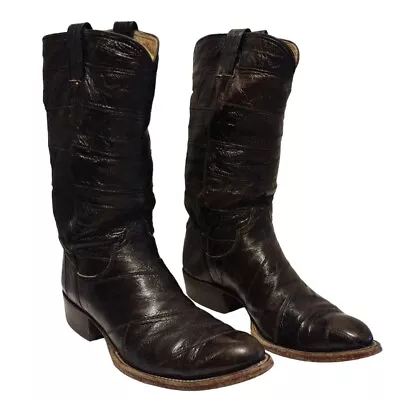 Exotic FULL EEL Skin Handmade Cowboy Boots M.L. Leddy~ RARE~Sz Men’s 10 Made USA • $399.77