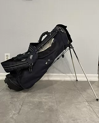 Mizuno Dual Strap Stand Carry Golf Bag Navy Blue/Black 5 Way Divider • $79.99