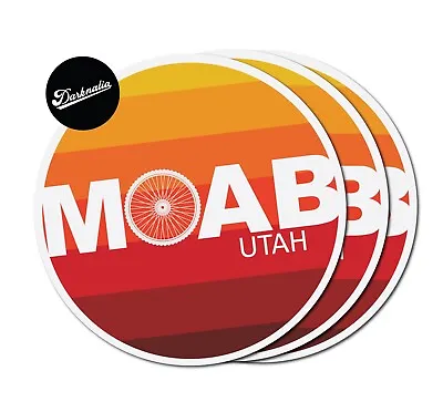 Moab Utah Mountain Bike Wheel Adventure Car Sticker | 3 Inch | 3 Pack | Durable  • $8.99