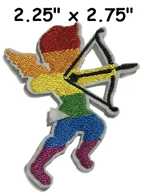 Cupid Angel Rainbow LGBT Patch Embroidered Iron-On Applique Love Romance • $4.87