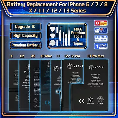 IPhone X 11 8 7 6S 6 PLUS 5 5S XR XS 12 13 PRO Max Mini Battery Replacement • $63.95