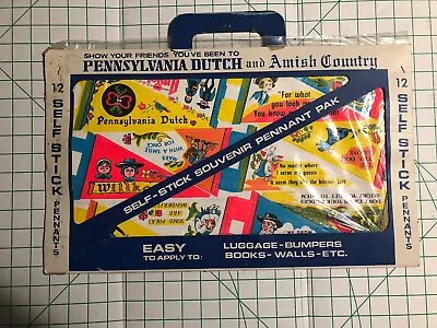 Pennsylvania Dutch Amish Country Self-stick Souvenir Pennant Pack NOS IMPKO • $50