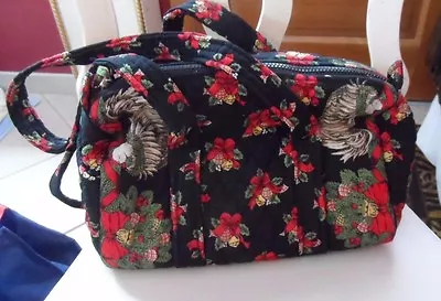 Vera Bradley Small Duffel Style Handbag In Retired Hens And Holly Pattern  • $49.50