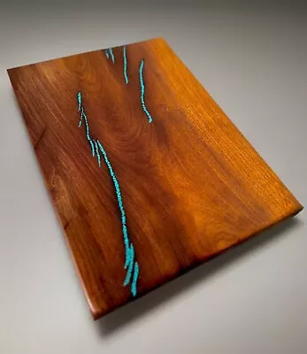 Mesquite Cutting Board W/ Turquoise Inlay • $110