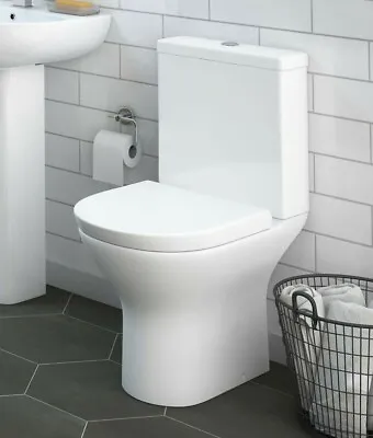 £159.99 • Buy Short Projection Close Coupled Toilet Ceramic Pan, Cistern & Soft Close Seat WC