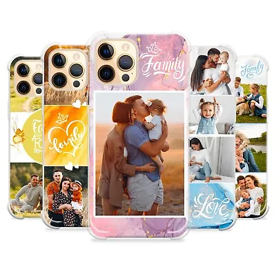 Personalised Phone Case IPhone 15 11 7 Images Family Silicone Cover Custom Photo • £7.49