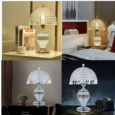 Deluxe Room Bedside Lighting Crystal Table Lamp Nightstand Desk Bedroom Light • $57