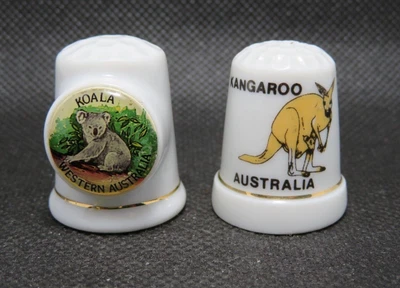 £4.20 • Buy Bone China Thimbles Set - Koala/kangaroo/australia