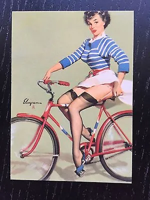 Elvgren PINUP Girl Card - Bicycle- Brown & Bigelow • $5.95