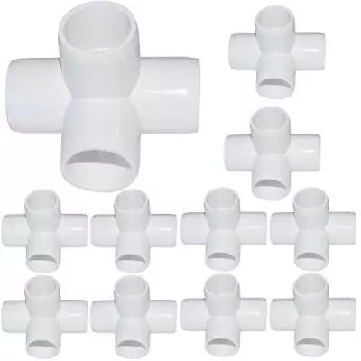 15Pack 3/4Inch 4 Way PVC Fittings Heavy Duty PVC Elbow Side Outlet Tees Fur • $30.68