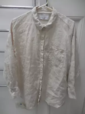 Decjuba D- Luxe Oatmeal Linen Boxy Blouse Shirt M L Exc Cond • $25