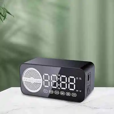 Radio Portable FM Speaker LED Display Bluetooth Alarm Clock Digital Home Decor • £9.99