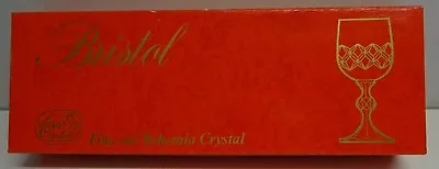 Vintage Bristol Port Sherry Bohemia Crystal Glasses X 6 / 90ml Boxed Czech • $32.75