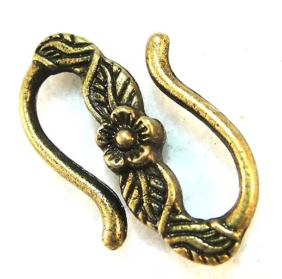 10Pcs. Tibetan Antique Bronze Flower  S  Clasps Hooks Connectors Findings CL051 • $8.59