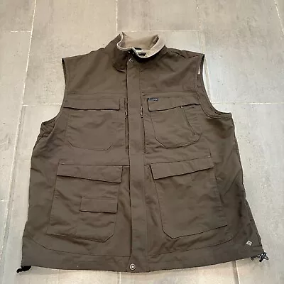 Columbia Vest Mens Size XL Brown Outdoor Hiking Cargo Fishing Omni Tech • $30
