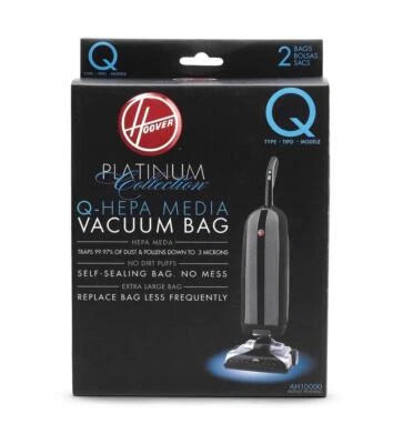 $10.99 • Buy NEW HOOVER Platinum Type-Q HEPA Vacuum Bag (2-Pack), AH10000