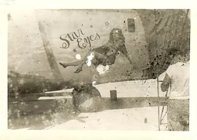 Org. Nose Art Photo: B-24 Bomber  STAR EYES !!! • $8